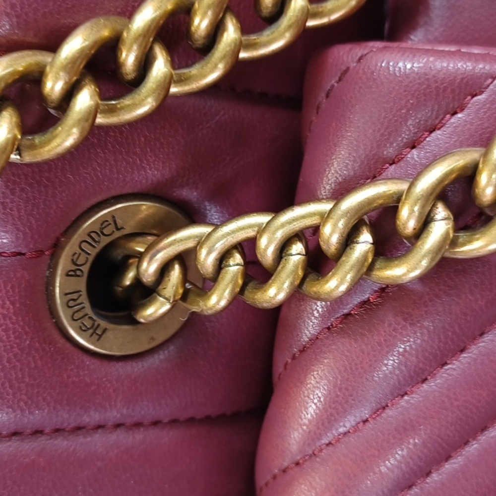 Henri Bendel 712 Zip Tote Laptop Bag  Burgundy - Picture 5 of 17